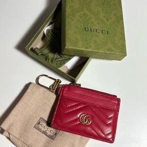 Gucci Red Quilted Leather Card Holder